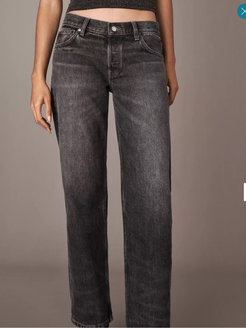 EB Denim Grey Low rise baggy wide leg jeans NWT MSRP$285